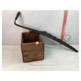 Wooden Box & Vtg Hay Saw