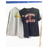 Baltimore Orioles T Shirt & WVU Sweatshirt
