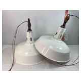 White Enamel Lights Approx 18.5" Diameter