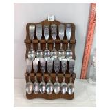 United Silver Co State Spoons & Rack