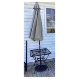 Metal Table w/Umbrella and Stand
