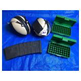 Earmuffs, Capco Clip & Empty Ammo Cases