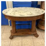 Victorian Style Parlor Table w/Marble Top