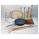 Platter, Skillet, Wooden Pieces & Misc