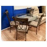 Round Glass Table and Metal Chairs