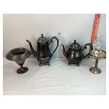 Silverplate Teapots, Vase & Goblet