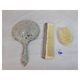 Vanity Mirror, Comb & Brush w/No Handle