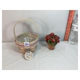 Longaberger 2000 Century Basket & Geranium Figure