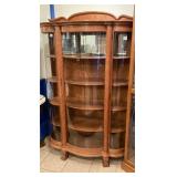 Bow Front Oak Curio