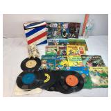 Vtg 45s and Books, and ET Stickers