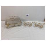 Jeannette Glass Co Trinket Box & Holders