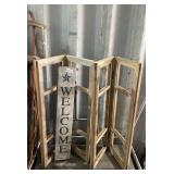 Wooden Welcome Sign & Decorative Window Frames