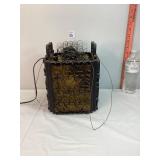 Hanging Wrought Iron & Glass Light Fixture