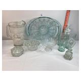 Glass Pitcher, Tray, Glasses & Misc