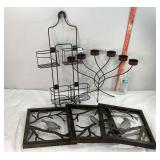Hanging Metal Birds, Candelabra & Shower Caddy