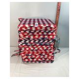 16 Blue & Red Checkered Chair Cushions