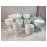 Milk Glass Pedestal Bowls