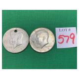 1 - 1967 & 1 - 1968 Kennedy Half Dollars