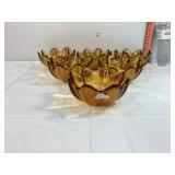 Blenko Amber Lotus Bowls