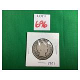 1901 Barber Half Dollar