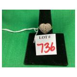 14k Heart w/Diamond Ring Sz 7