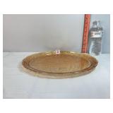 Iridescent Marigold Carnival Glass Platter