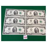 6 - 1976 Series $2 Bills