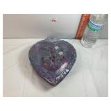 Fenton Signed Hand Painted Heart Dresser Box