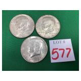 1 - 1967 & 2 - 1968 Kennedy Half Dollars