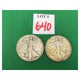 1937 & 1939 Walking Liberty Half Dollars