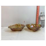 Iridescent Carnival Glass Logan Berry Bowls