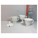 Asst Milk Glass Creamer & Sugars