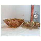 Carnival Glass Marigold Ruffled Bowls