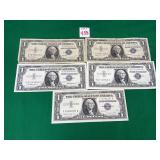 5 - 1957 Series $1 Silver Certificates