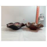 Fenton Coin Dot Carnival Glass Bowls