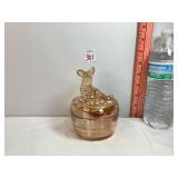 Jeannette Carnival Glass Scottie Dog Trinket Box