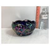 Amethyst Carnival Glass Ruffled Edge Bowl