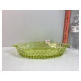 Hobnail Vaseline Glass Bowl
