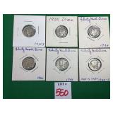 6 Mercury Dimes