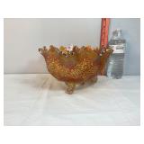 Fenton Orange Tree Marigold Footed Bowl