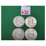 4 - 1952-1955 Franklin Half Dollars