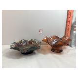 Carnival Glass Small Fluted Bowls