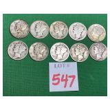 10 Mercury Dimes