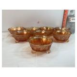 Marigold Carnival 'Butterfly & Berry'Footed Bowls