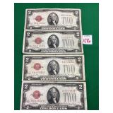 4 - 1928G Series $2 Red Certificates