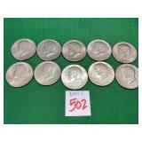 9 - 1971 & 1 - 1972 Kennedy Half Dollars