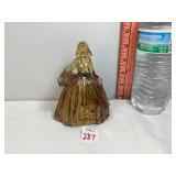 Amber Carnival Glass Dutch Woman Figurine