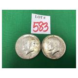 2 - 1964 Kennedy Half Dollars