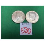 2 - 1964 Kennedy Half Dollars