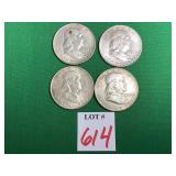 4 - 1948 Franklin Half Dollars